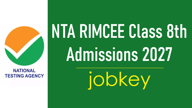 NTA RIMCEE Class 8th Admissions July 2027-jobkey